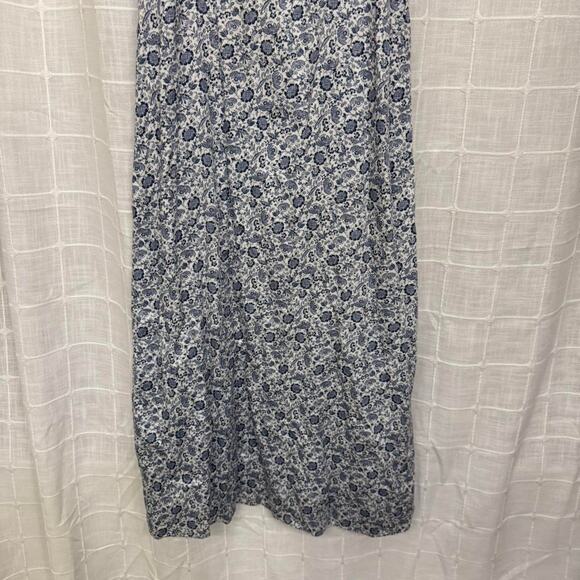 Blue Paisley Floral Maxi Dress Boho Summer Sundress Flowy Long Dress Women’s - Picture 3 of 5